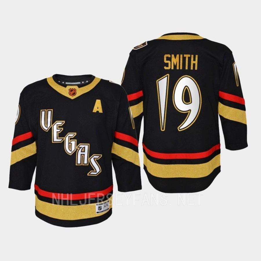 youth golden knights reilly smith black 2022 special edition 2.0 premier retro jersey