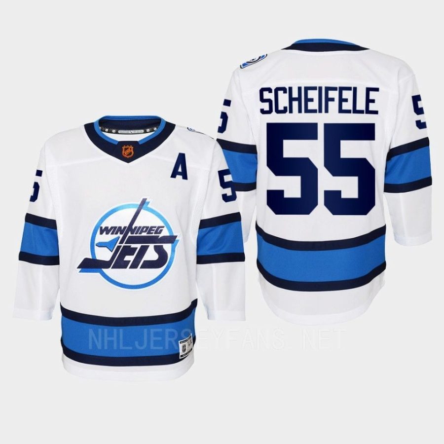 youth jets mark scheifele white 2022 special edition 2.0 replica retro jersey