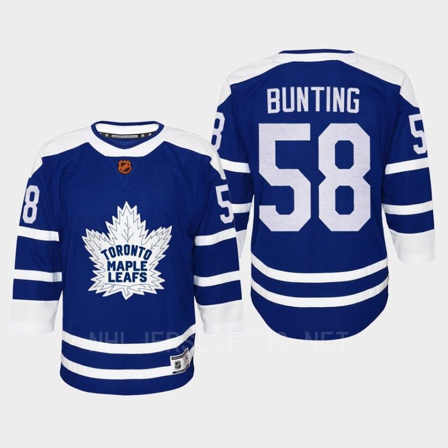 youth maple leafs michael bunting blue 2022 special edition 2.0 replica retro jersey