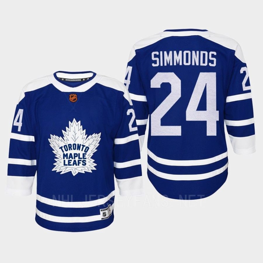 youth maple leafs wayne simmonds blue 2022 special edition 2.0 replica retro jersey