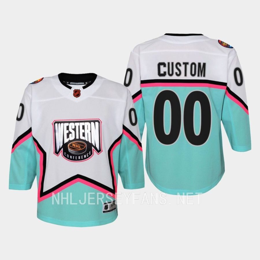 youth nhl custom white 2023 all star game western conference premier jersey