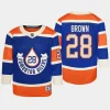 youth oilers connor brown royal 2023 nhl heritage classic premier player jersey