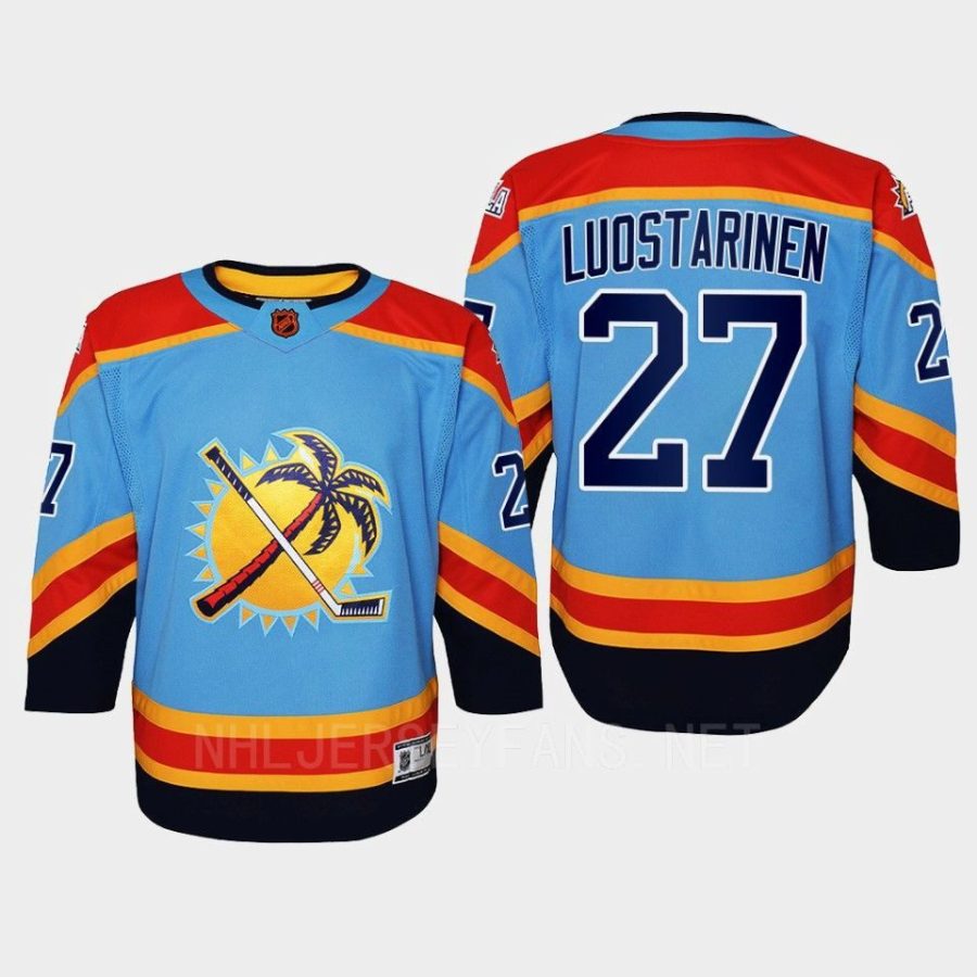 youth panthers eetu luostarinen blue 2022 special edition 2.0 replica retro jersey