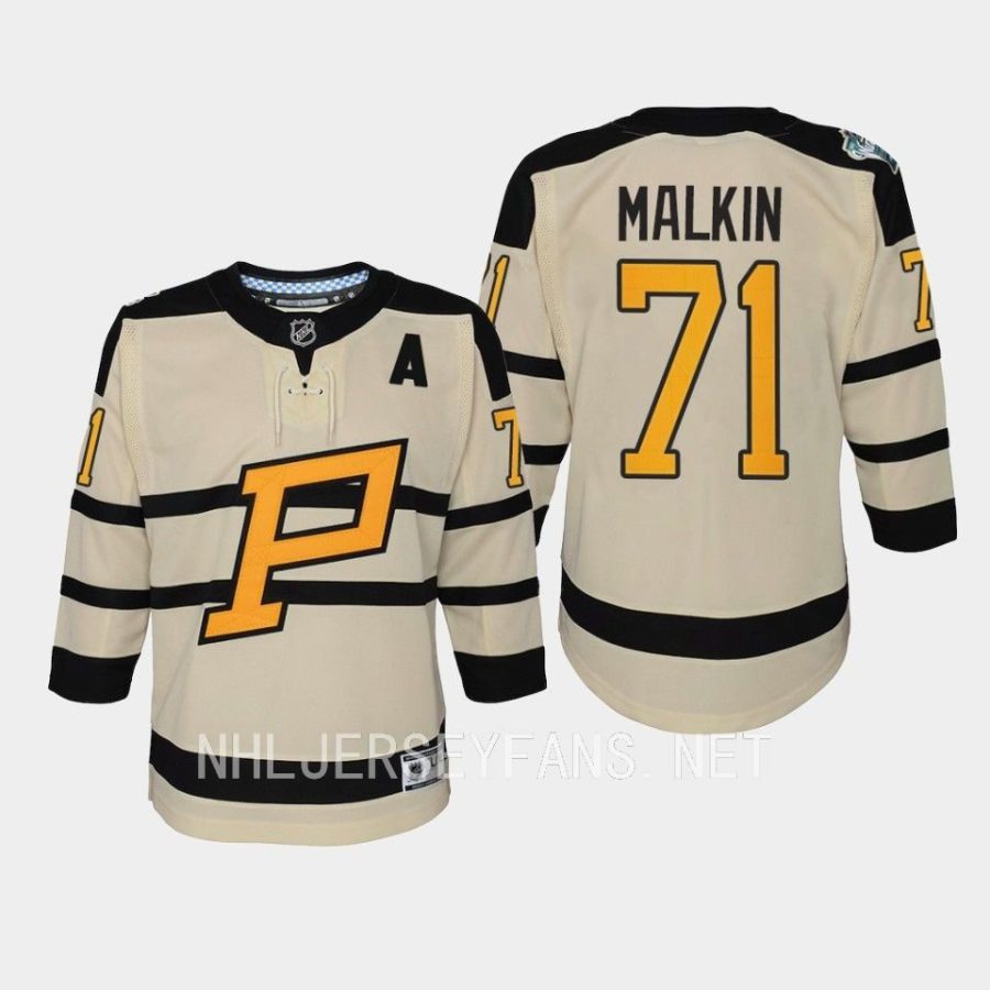 youth penguins evgeni malkin cream 2023 winter classic premier jersey