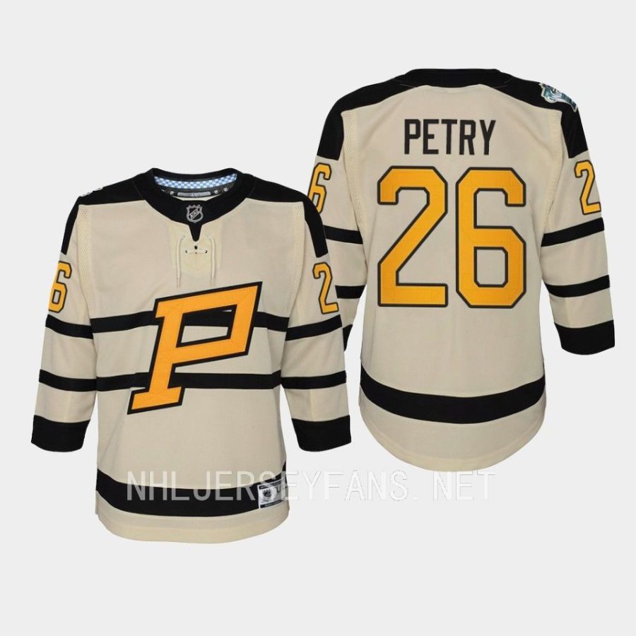 youth penguins jeff petry cream 2023 winter classic premier jersey