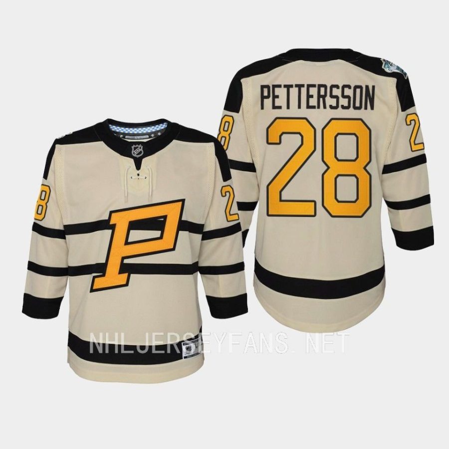 youth penguins marcus pettersson cream 2023 winter classic premier jersey