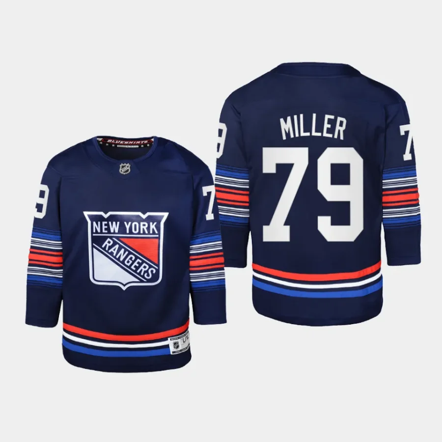 youth rangers kandre miller navy 2023 24 alternate premier third jersey