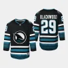 youth sharks mackenzie blackwood black 2023 24 cali fin 3rd alternate replica jersey