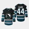 youth sharks marc edouard vlasic black 2023 24 cali fin 3rd alternate replica jersey